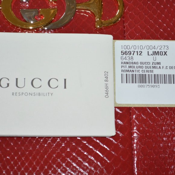 NWT GUCCI GG ZUMI TOP HANDLE PYTHON SATCHEL BAG - Picture 9 of 14